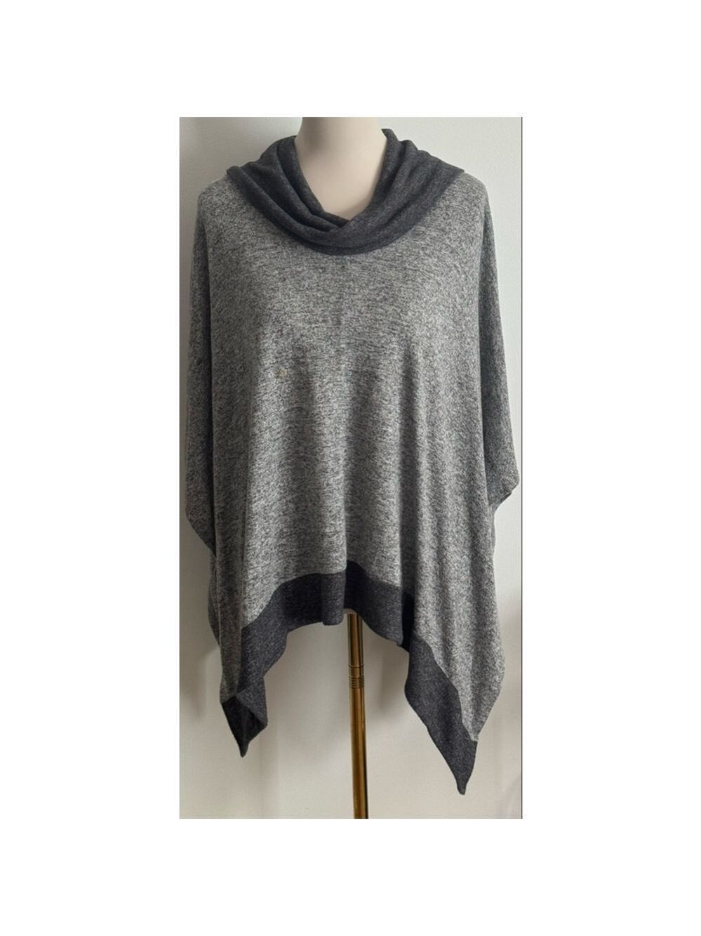 Women's White House Black Market Gray Cowl Neck Poncho XS